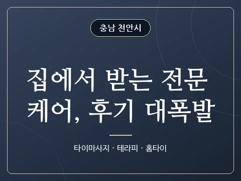집에서 받는 전문 케어, 후기 대폭발 · 충남 천안시